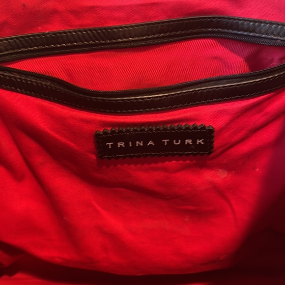 Trina Turk Geometric Large Tote Bag Leather - Picture 6 of 8